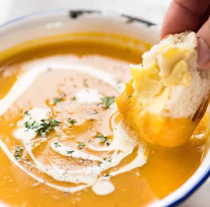 Roast Pumpkin Soup (Vegan/GF) w Dinner Roll